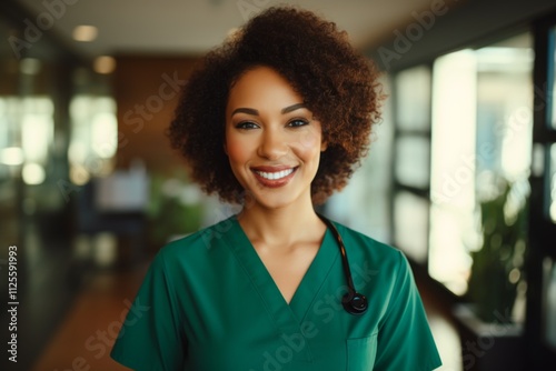 Portrait of a smiling female African American medical physician