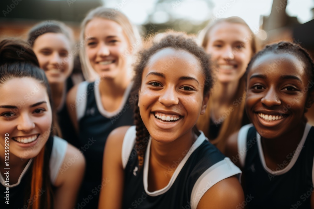 Portrait of a young female basketball team Portrait of a young female basketball team
