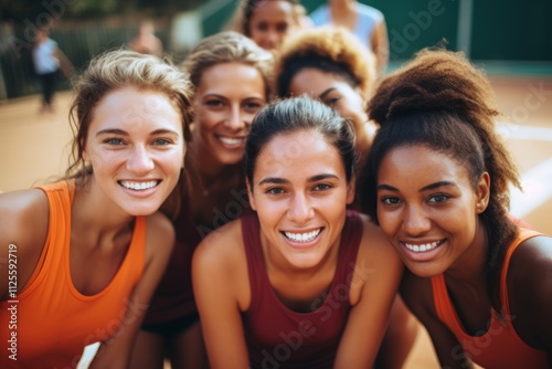 Portrait of a young female basketball team