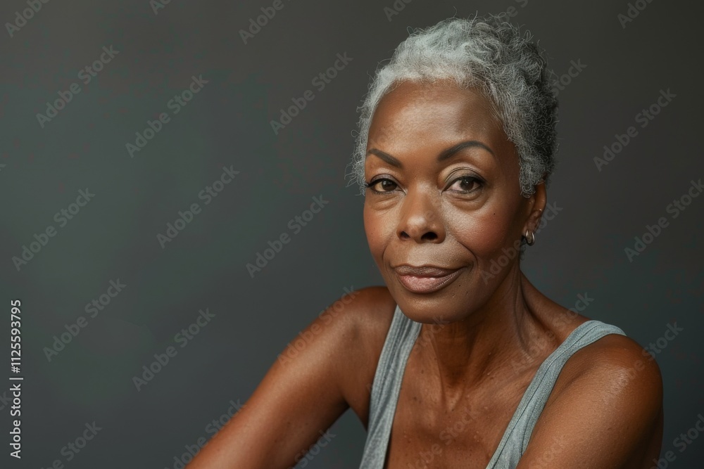 Studio beauty portrait of a senior elegant African American woman Studio beauty portrait of a senior elegant African American woman