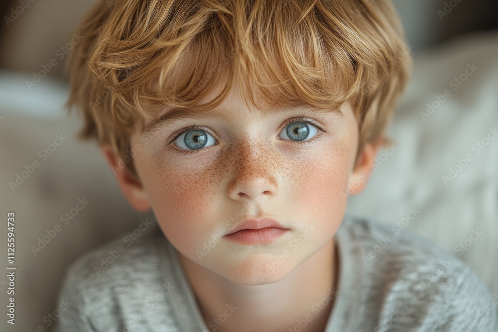 A young boy with distinct freckles on his face, perfect for use in children's illustrations or as a character addition to any project A young boy with distinct freckles on his face, perfect for use in children's illustrations or as a character addition to any project