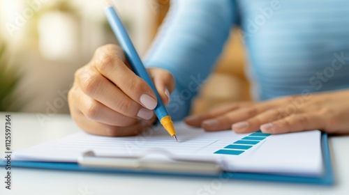 A businessman completes an online survey using a tablet, ensuring every item on his checklist is ticked off effortlessly.