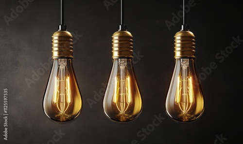 vintage light bulbs illuminating dark room, nostalgic ambiance of creativity and teamwork, atmospheric photo