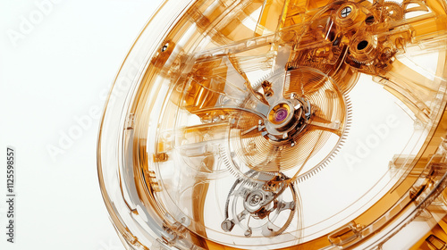 Uhrwerk schweizer Taschenuhr mit Zahnrad und Feder
