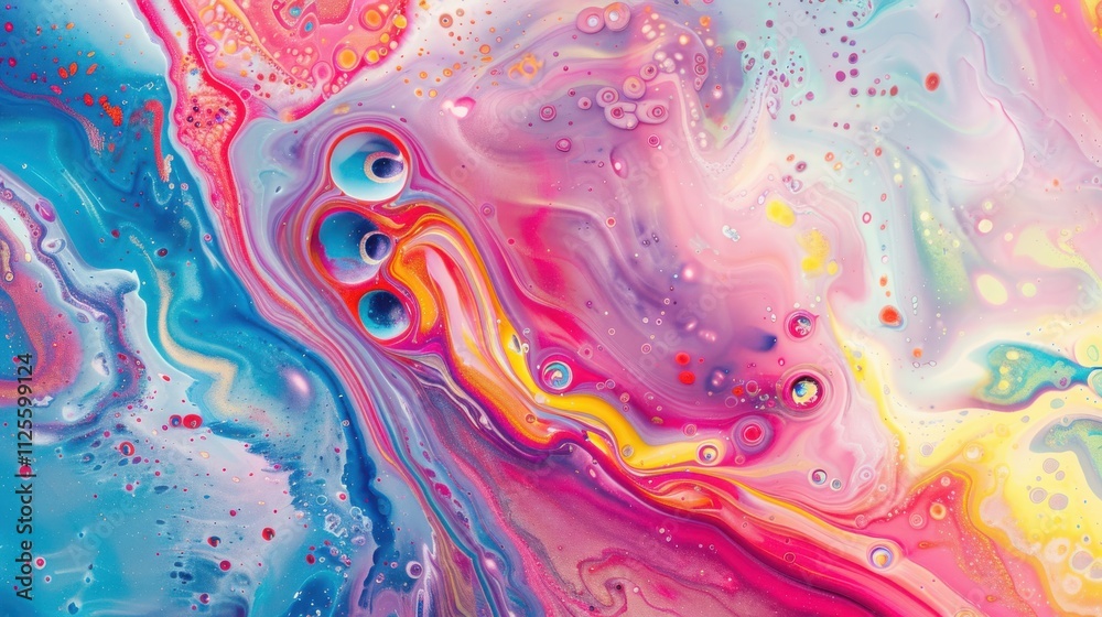 Abstract Fluid Acrylic Painting Swirls Colors Bubbles Abstract Fluid Acrylic Painting Swirls Colors Bubbles