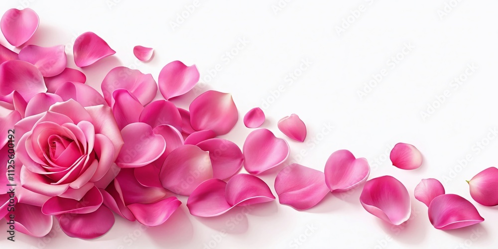 A collection of realistic pink rose petals on a white background, perfect for design, decoration, and background use in various creative projects. Ideal floral elements. A collection of realistic pink rose petals on a white background, perfect for design, decoration, and background use in various creative projects. Ideal floral elements.