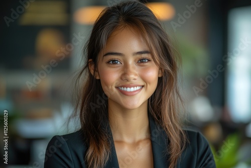 Wallpaper Mural A smiling woman with a warm and inviting expression Torontodigital.ca