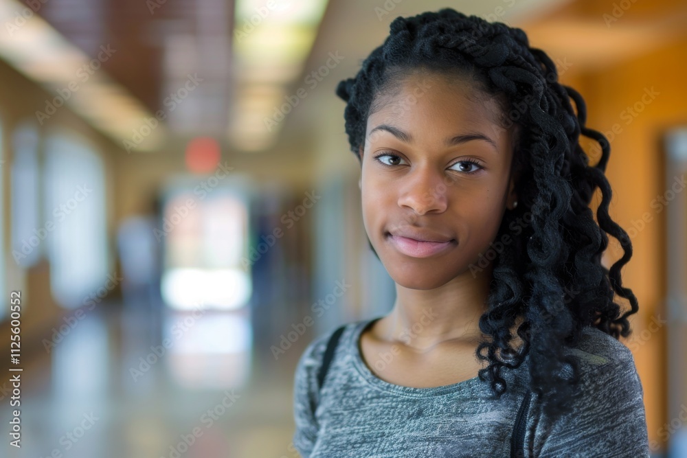 Portrait of a high school African American female student Portrait of a high school African American female student