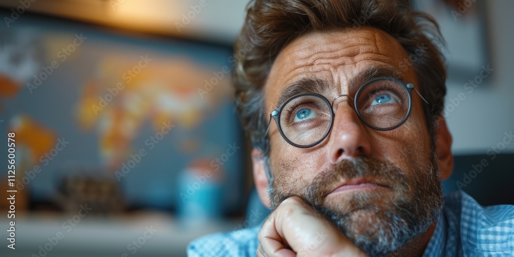 Close-up portrait of a man with glasses and a beard Close-up portrait of a man with glasses and a beard