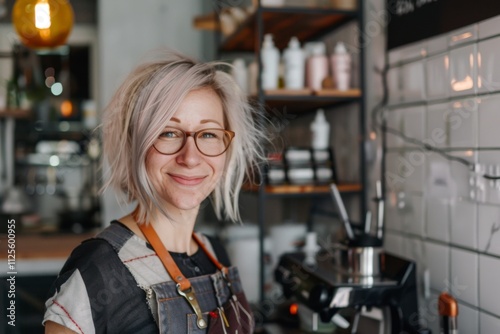 Portrait of a smiling female hairdresser in modern salon