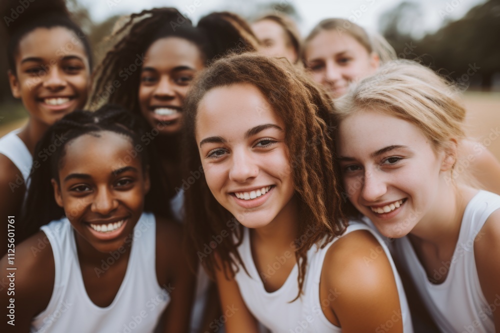Obraz premium Portrait of a young female basketball team