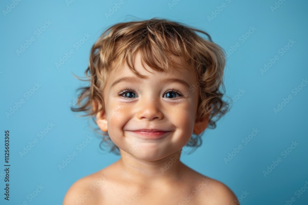 A young child holding a toothbrush and brushing his teeth, a common scene at home or in a dentist's office A young child holding a toothbrush and brushing his teeth, a common scene at home or in a dentist's office