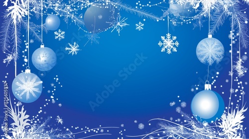 Blue background with a bunch of snowflakes