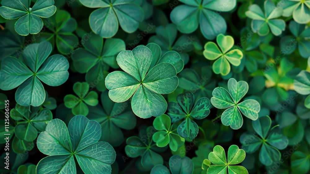Close-up of a lucky Irish four-leaf clover shamrock in vibrant green, Ai Generated. Close-up of a lucky Irish four-leaf clover shamrock in vibrant green, Ai Generated.
