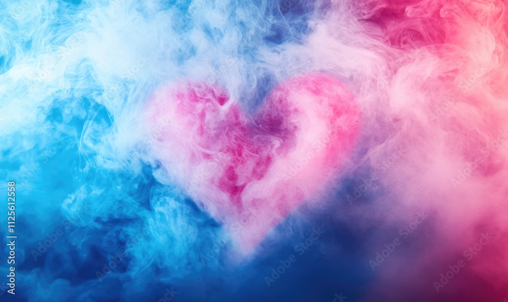 Obraz premium A heart is drawn in the smoke