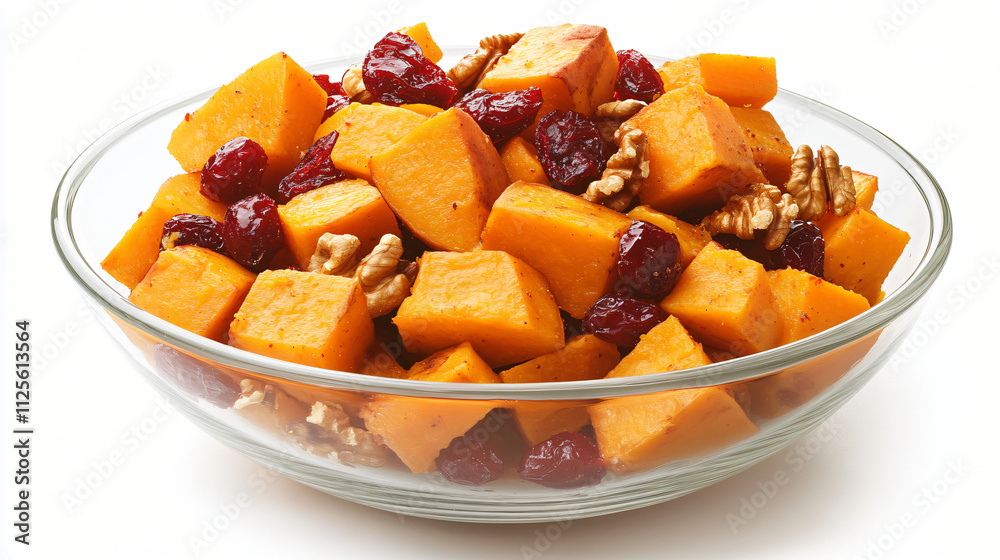 Sweet potato salad with cranberries and walnuts. Sweet potato salad with cranberries and walnuts.