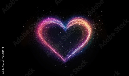 A heart made of colorful sparkles