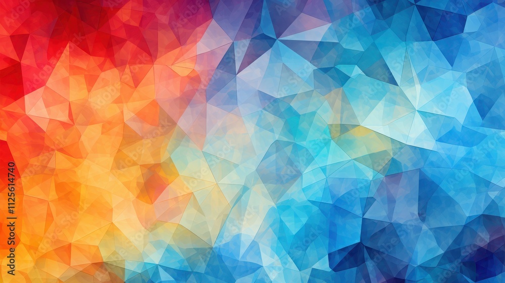 Abstract Colorful Triangular Geometric Pattern Background