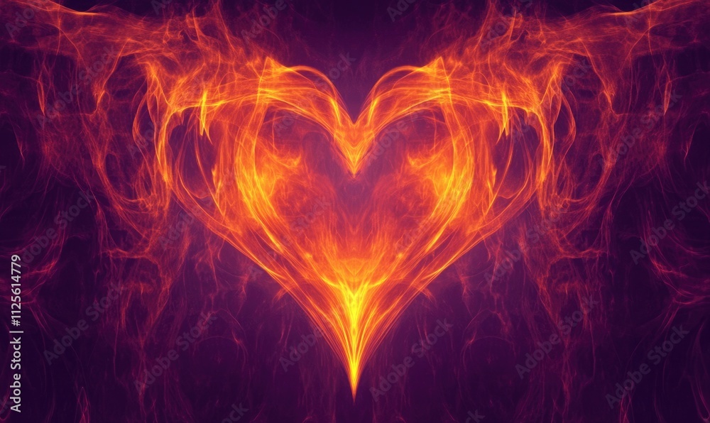 Fototapeta premium A heart made of fire