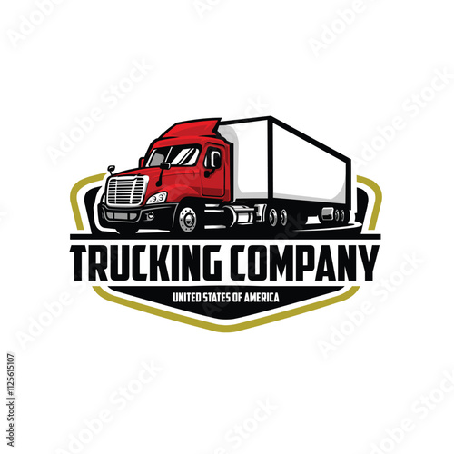 Trucking Company Emblem Logo Vector Template. Best for Trucking and Freight Related Industry