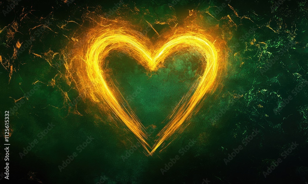 A heart is shown in a green background A heart is shown in a green background