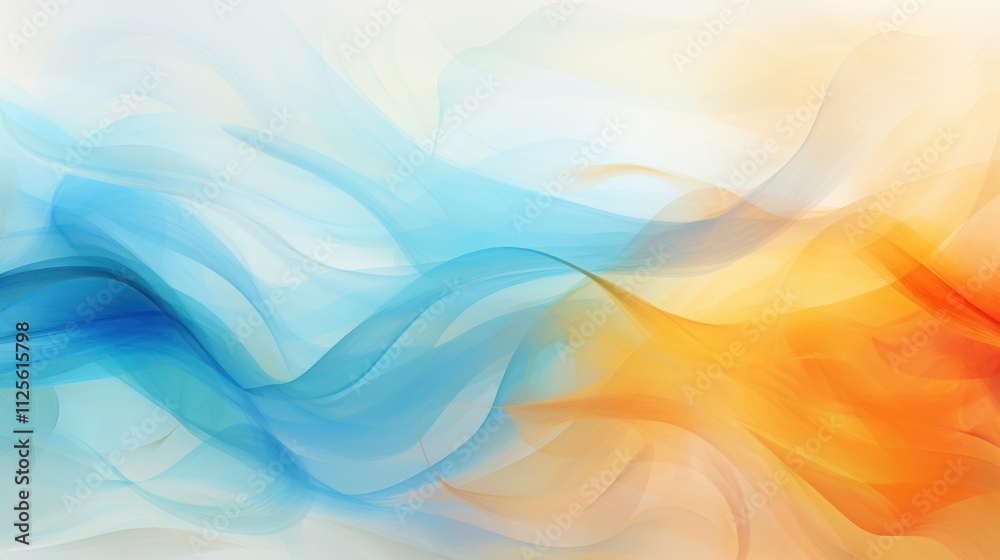 Obraz premium Abstract Blue and Orange Wave Forms Design