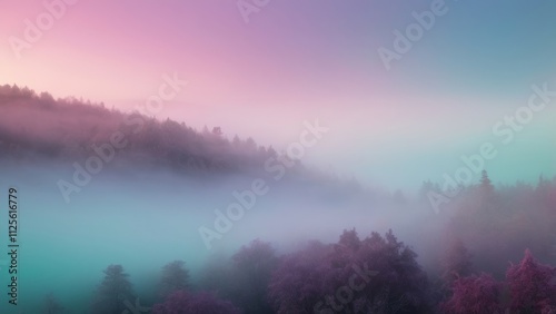 Gradient haze with soft transitions in dreamy foggy glowing  landscape