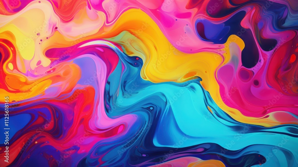 Abstract Swirling Vibrant Colors Paint Design Abstract Swirling Vibrant Colors Paint Design