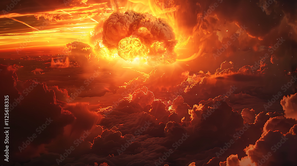 Fiery Celestial Explosion: Apocalyptic Sunset Fiery Celestial Explosion: Apocalyptic Sunset