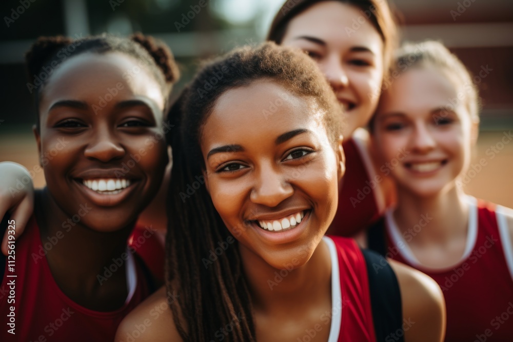 Portrait of a young female basketball team Portrait of a young female basketball team
