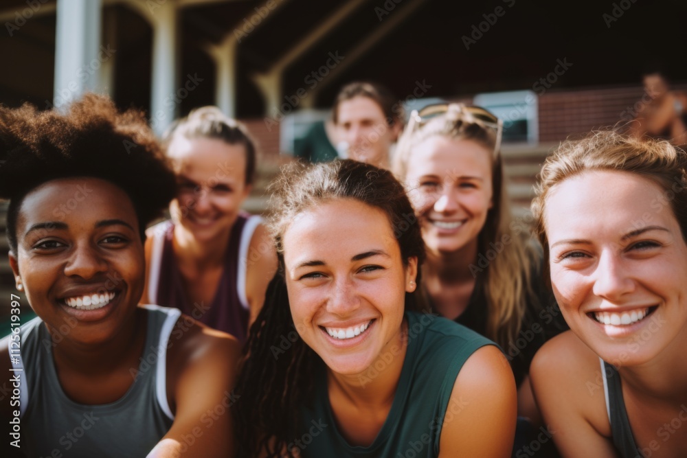 Portrait of a young female basketball team Portrait of a young female basketball team