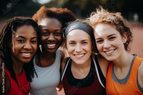 Portrait of a young female basketball team