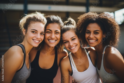 Portrait of a young female basketball team