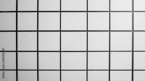 A grid of white tiles framed in black, creating a clean, modern aesthetic.