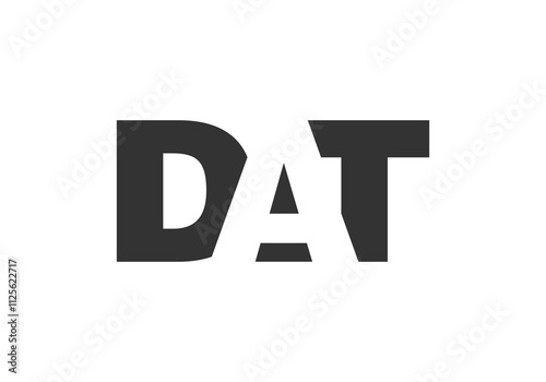DAT logo design. Initial letter D A T bold font style for tech startups, consulting, corporate branding. Creative company name, headlines typography identity, trendy logotype.