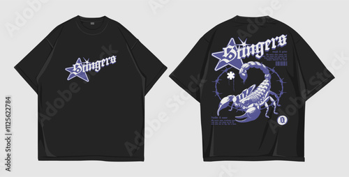 Design street wear  mockup t shirt oversize front and back