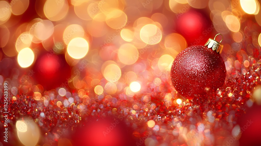 Close-Up of Soft Golden and Red Bokeh Lights for Festive Vibes Close-Up of Soft Golden and Red Bokeh Lights for Festive Vibes