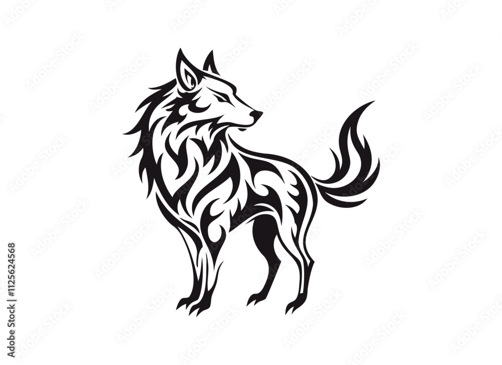 Tribal Wolf Tattoo Design Vector Illustration Tribal Wolf Tattoo Design Vector Illustration