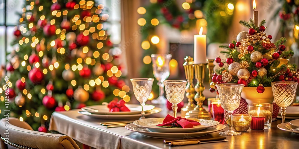 Enchant your guests with an elegant Christmas table adorned with a festive tree and charming holiday decor, setting the stage for a magical dinner experience. Enchant your guests with an elegant Christmas table adorned with a festive tree and charming holiday decor, setting the stage for a magical dinner experience.