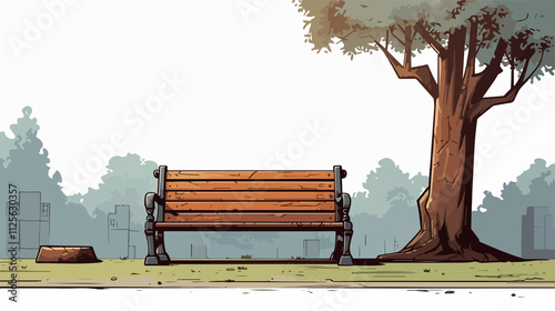 Obraz na plátně Antique Bench: Symbolizes Nostalgic Conception of Memories and Longing