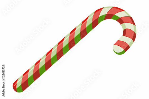 Sweet stick candy cane isolated on white background vector illustration