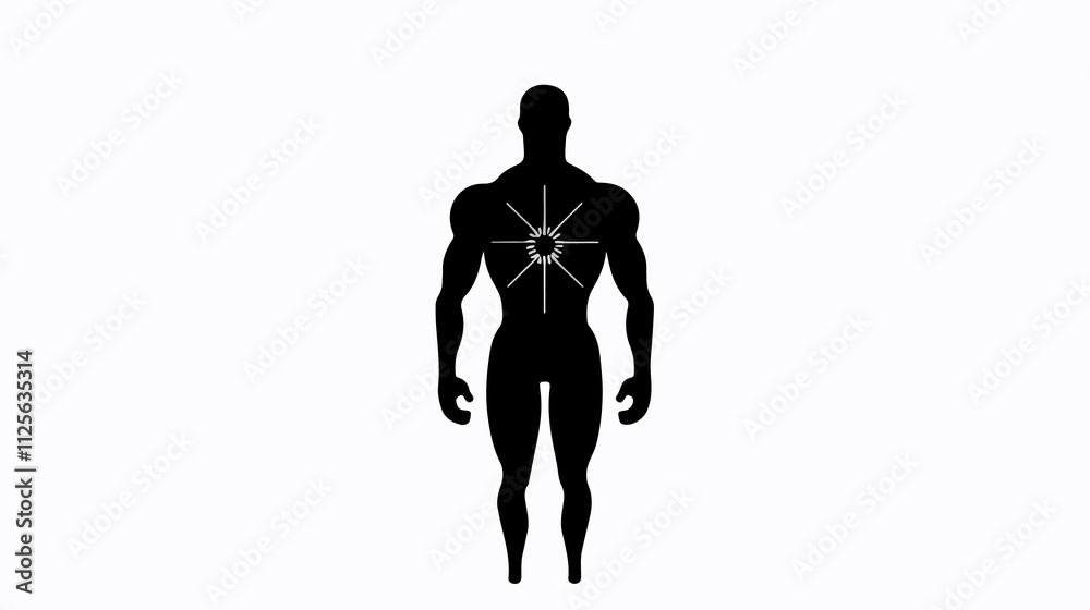 Illustration of human body icon with syringe for vaccination symbol Illustration of human body icon with syringe for vaccination symbol