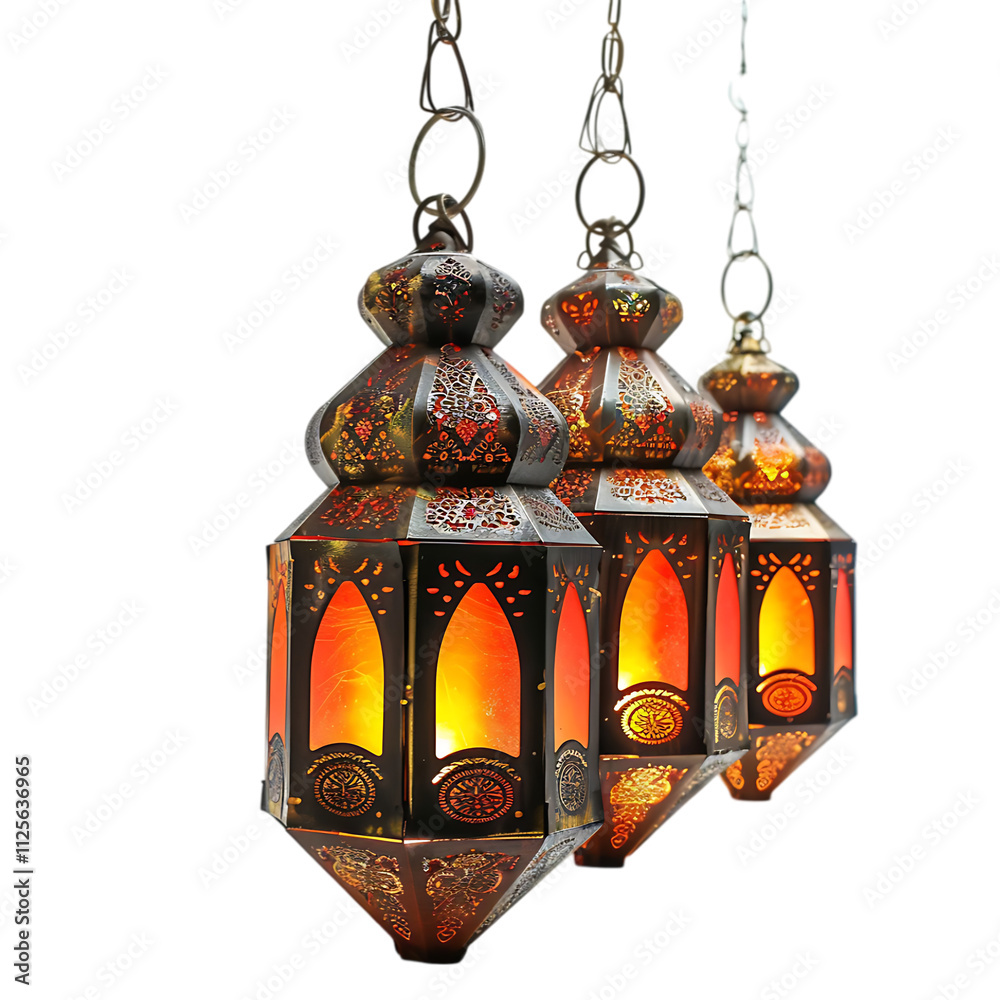 Obraz premium Arabic Lanterns, Ramadan Decor isoated on transparent background