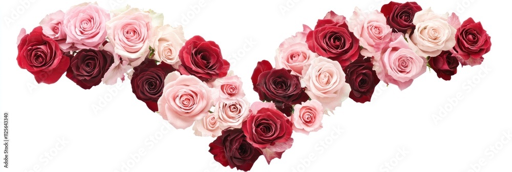 A V Shaped Arrangement Of Pink And Red Roses A V Shaped Arrangement Of Pink And Red Roses