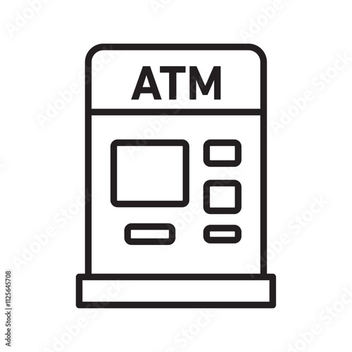 ATM icon Black and white logo