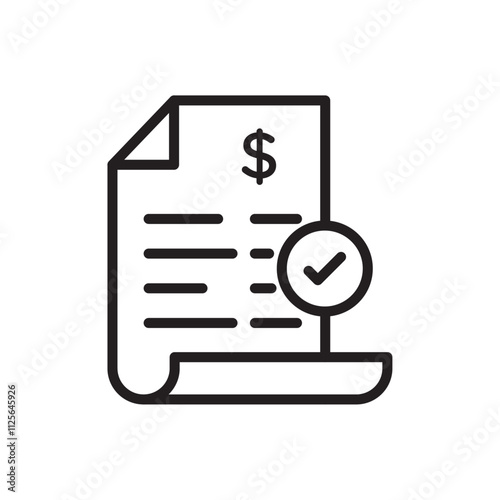 Bill paid icon Black and white logo