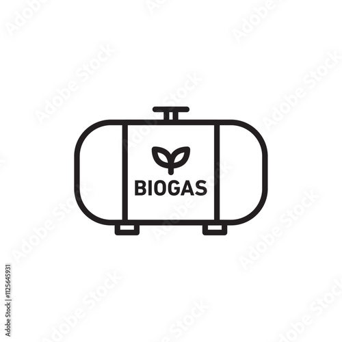 Biogas icon Black and white logo