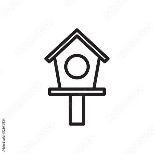 Bird house icon Black and white logo