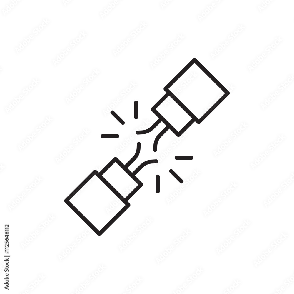 Broken Wire Icon icon Black and white logo Broken Wire Icon icon Black and white logo