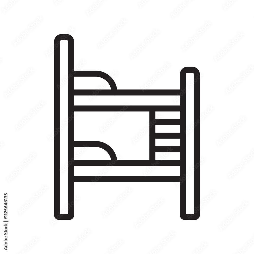 Bunk bed icon Black and white logo Bunk bed icon Black and white logo